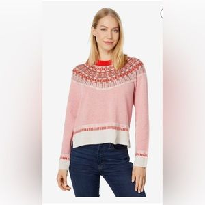 Madewell red/pink fair isle sweater